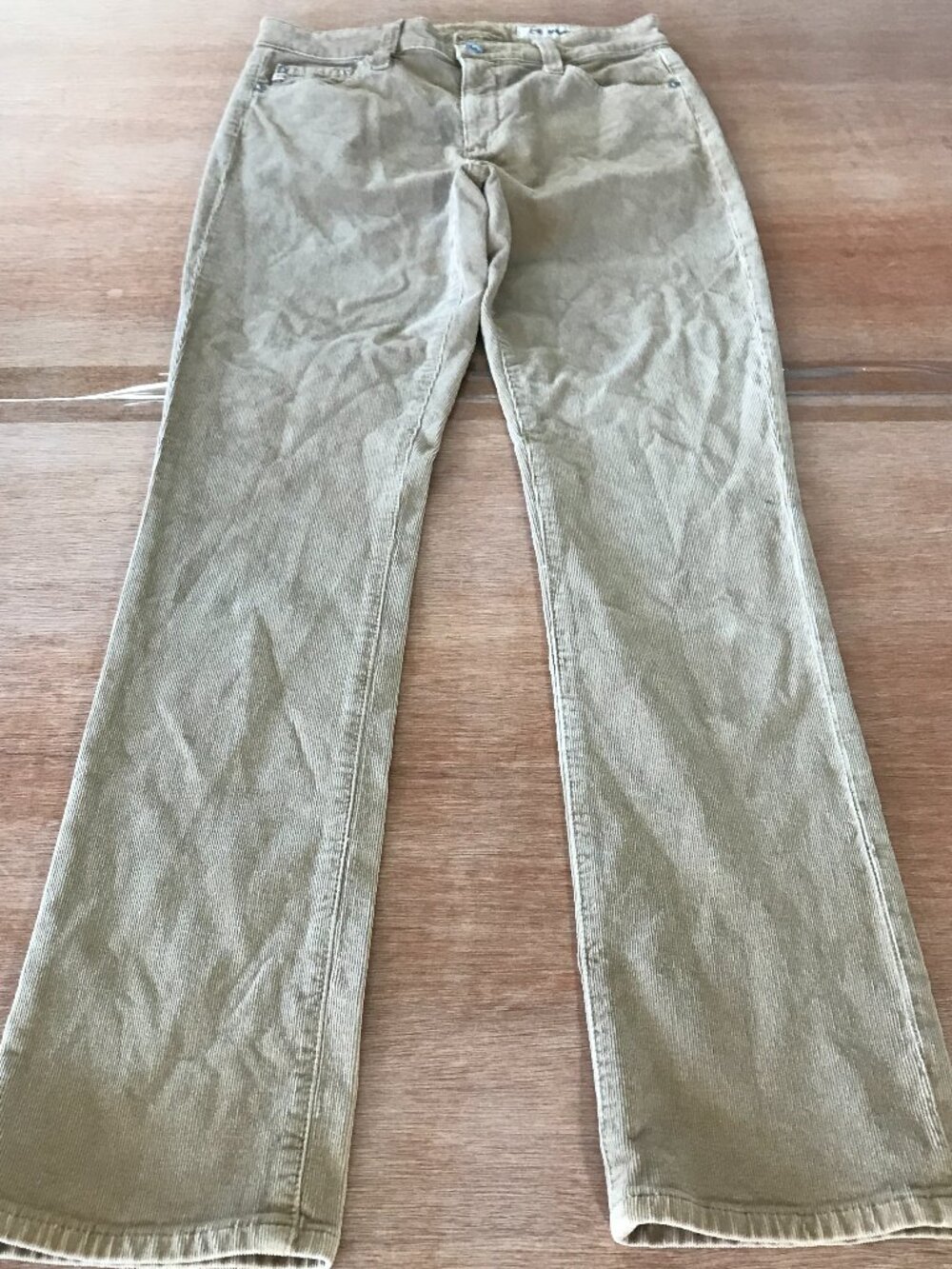 AG Adriano Goldschmied Mari Slim Straight Jeans Women 27 Brown Corduroy Mid Rise
